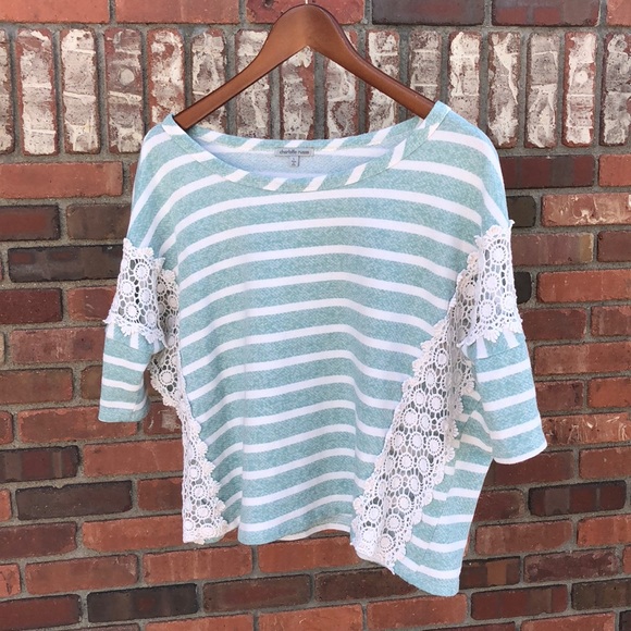 Cropped Top with Lace Detail - Picture 1 of 2